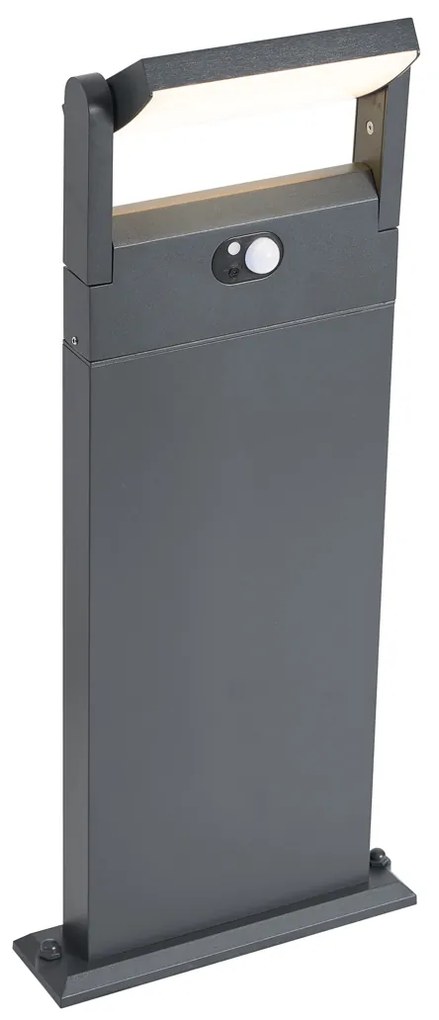 Lampa stâlp exterior gri închis cu senzor de mișcare 60cm IP54 Solar - Judge