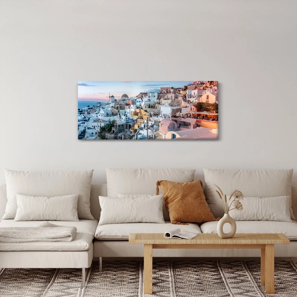 Tablou - Amurg în Santorini (120x50 cm)