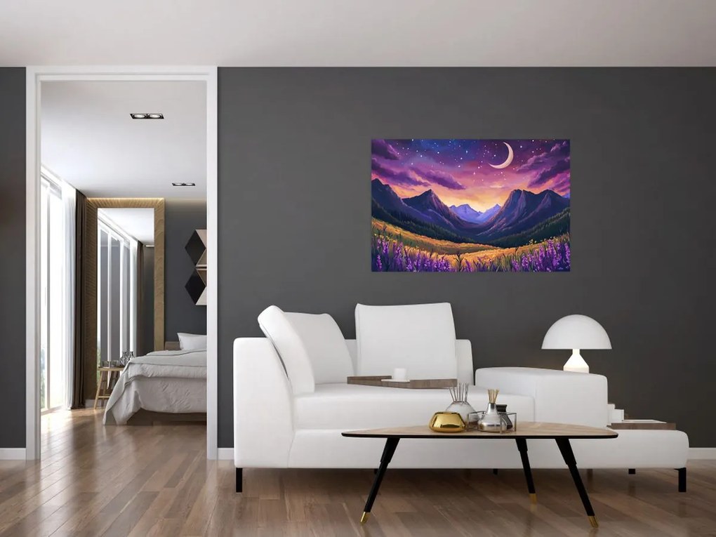 Tablou - Peisaj violet (90x60 cm)