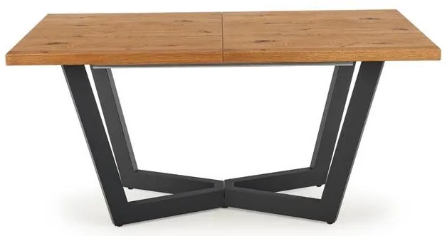 Masa extensibila Massive stejar deschis/negru L160-250 cm