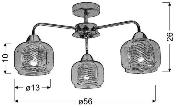 Lustră aplicată RAY 3xE14/40W/230V