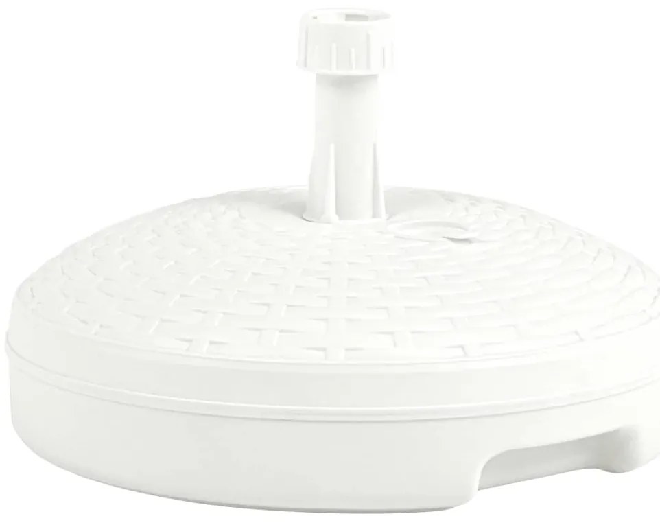 vidaXL Suport umbrelă, umplut cu apă/nisip, alb, 20 L, plastic ratan
