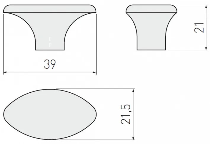 Buton model WP1148, finisaj antic auriu