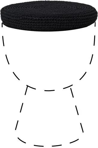 Perna scaun rotunda 35 cm Crochet negru Pols Potten