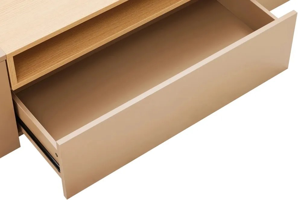 Comoda TV suspendata LOFT 160cm natur/ greige