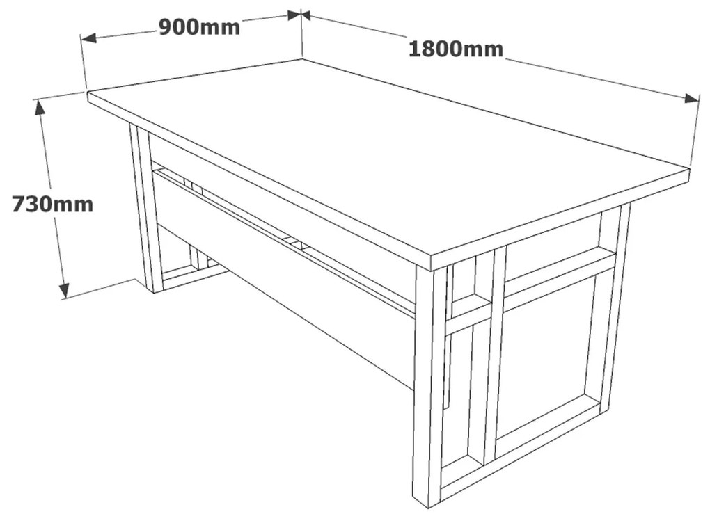 Set mobilier birou Menauras 8 (Nuc baroc + antracit). 1107153