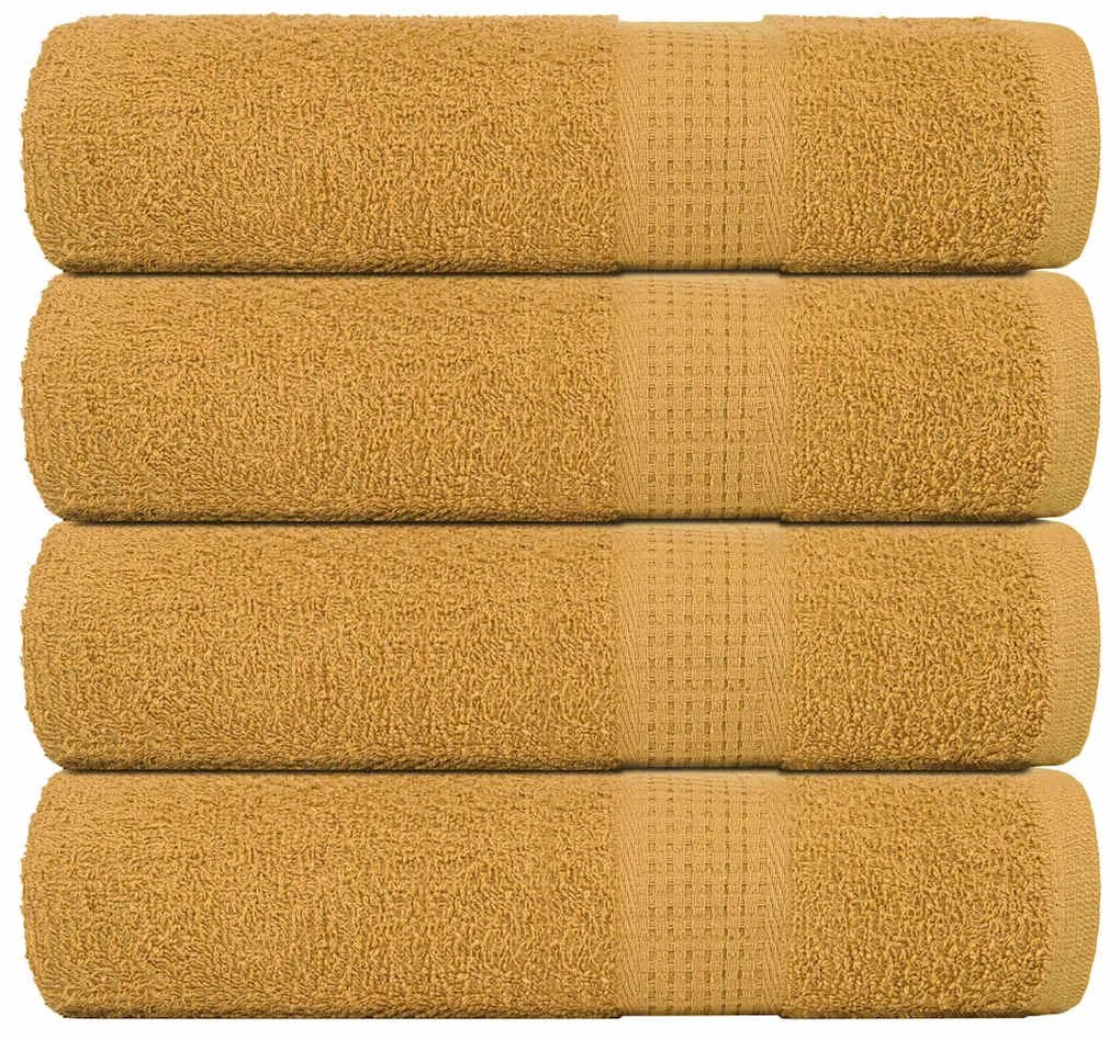 vidaXL Prosoape de duș 4 buc Aur 70x140 cm 360 g/m² 100% bumbac