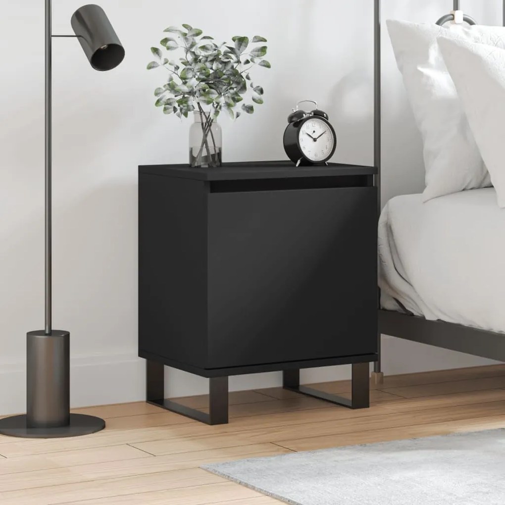 826846 vidaXL Noptieră, negru, 40x30x50 cm, lemn compozit
