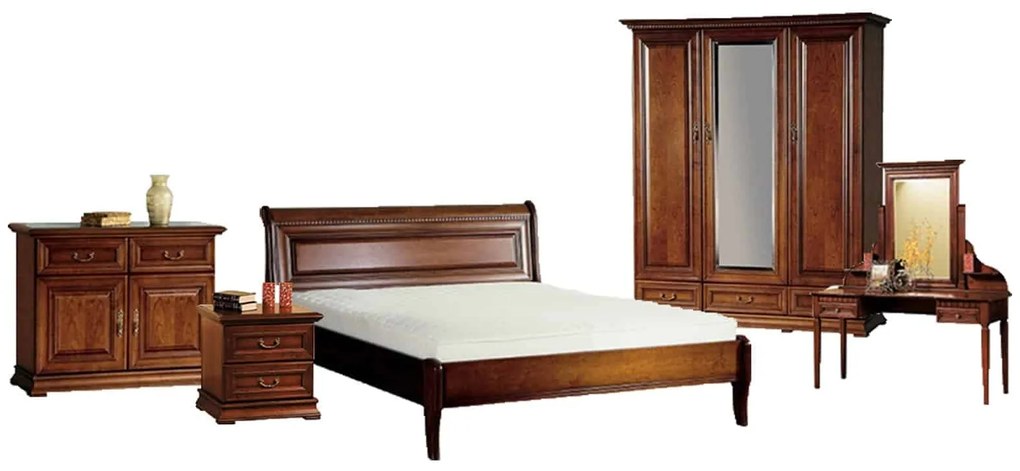 Set Dormitor Ravino, Personalizabil, Lemn Masiv, Nuc