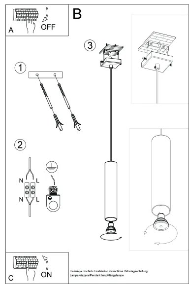 Lustră pe cablu Sollux SL.1479 LAGOS 1xGU10/10W/230V crem