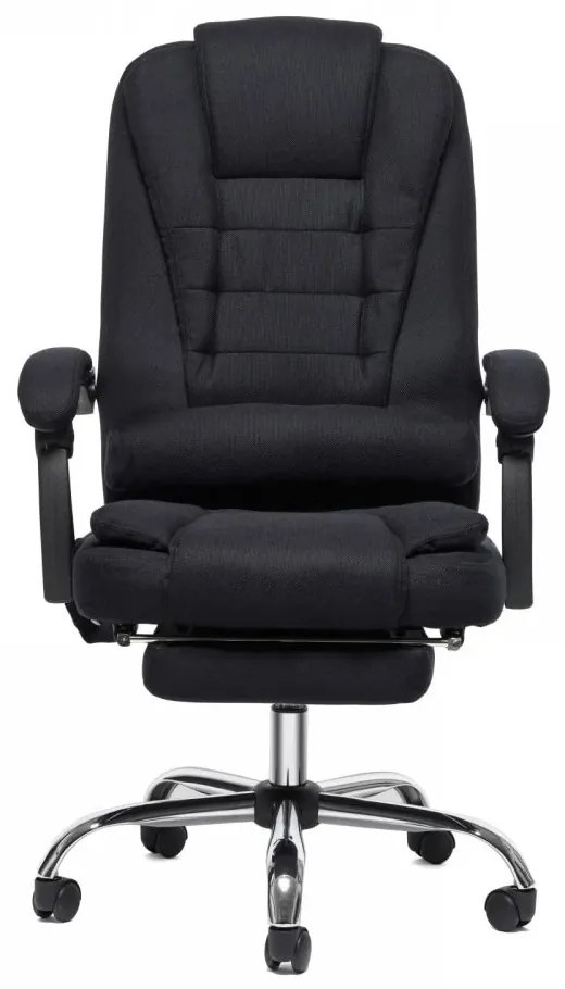 RESIGILAT- Scaun directorial cu Masaj, functie sezlong, suport picioare, SIB 075M, material textil, Negru