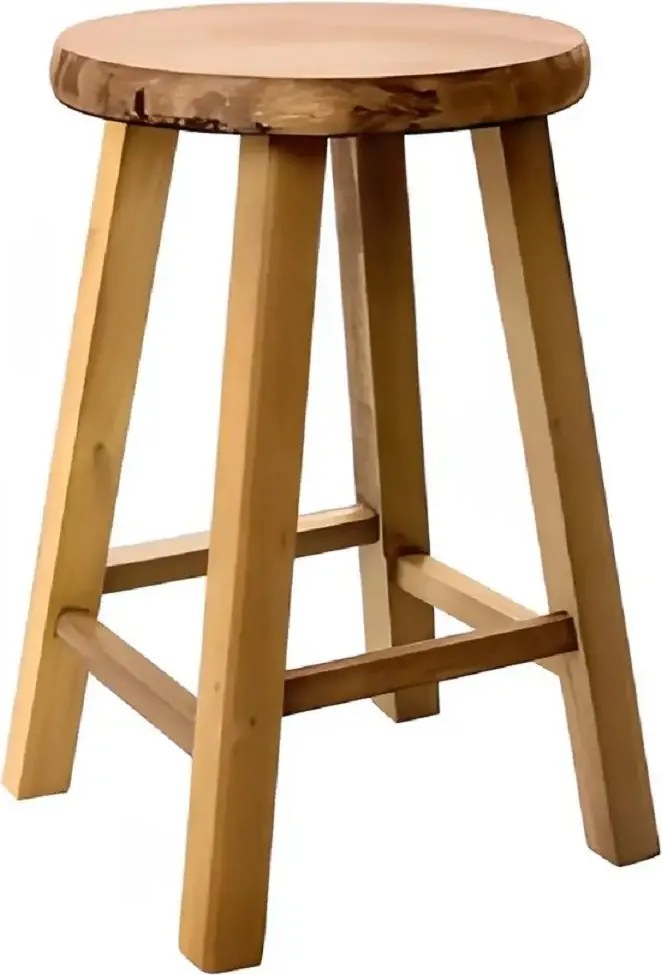 Scaun taburet, din lemn culoare nuc ,46 cm