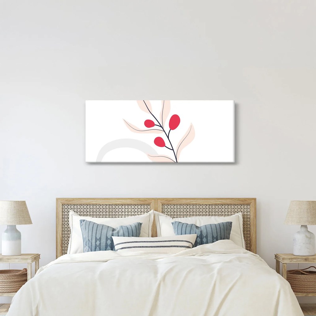 Tablou - Abstracție florală roz N⁰3 (120x50 cm)