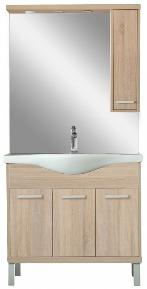 Mobilier complet de baie Nerva 85, stejar Sonoma