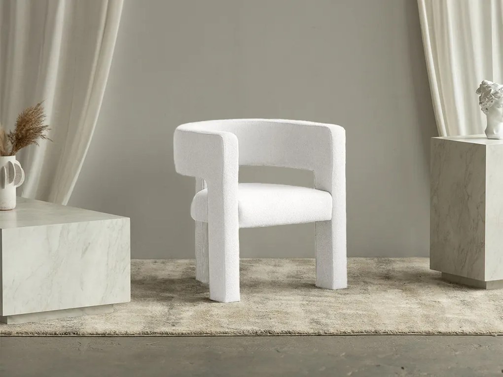 OFERTA Fotoliu alb de designer ALPAH B II. calitate.