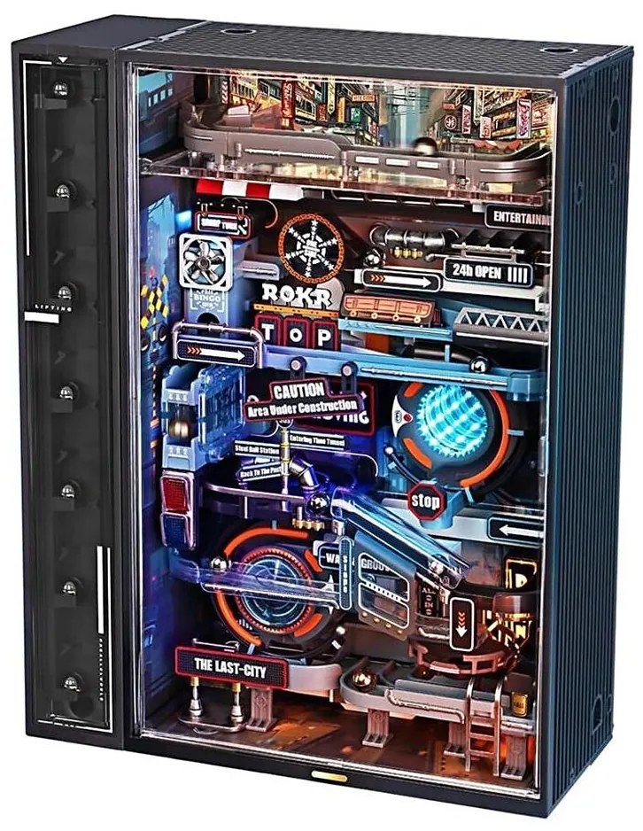 Puzzle mecanic 3D din pistă pentru bile de sticlă RoboTime Orașul trecutului