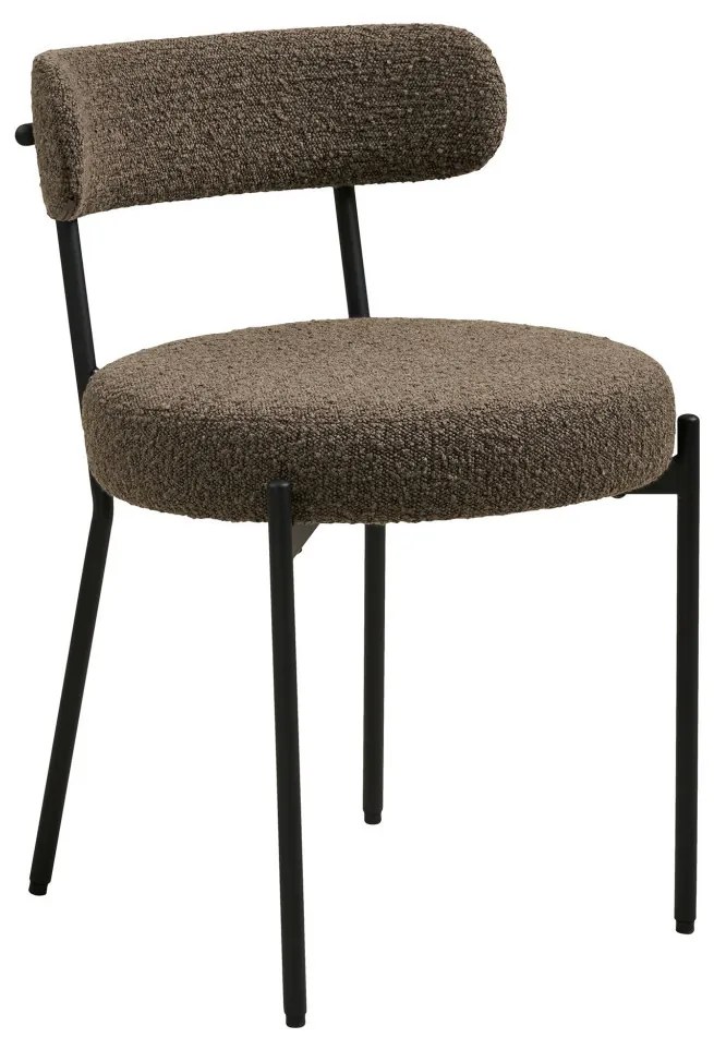 Badalona Scaun de masă, cataramă, maro, picioare negre