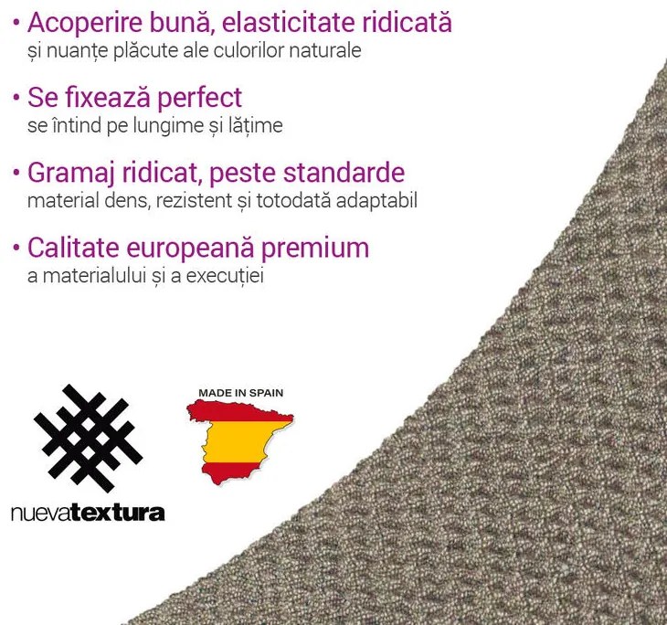 Huse super elastice HARMONIA alunei canapea cu otoman dreapta (l. 210 - 320 cm)