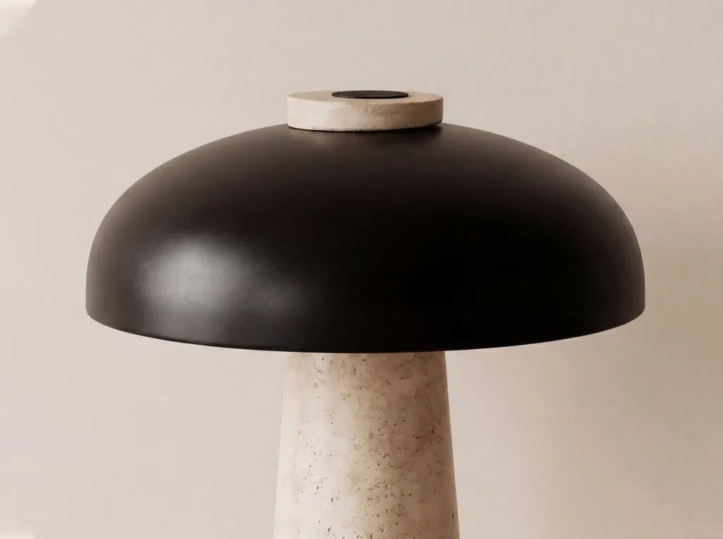 Lampa de masa din otel negru si marmura portelanata