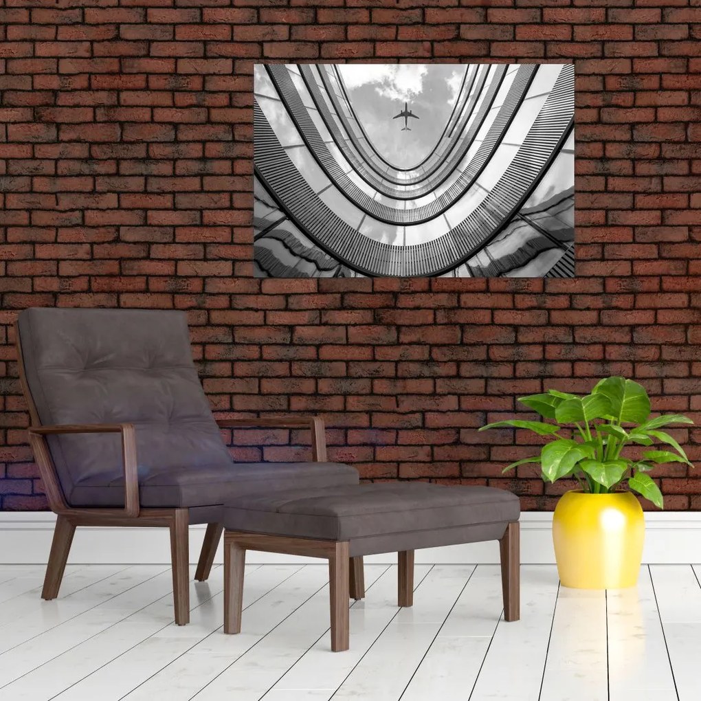 Tablou - Avionul deasupra clădirii (90x60 cm)