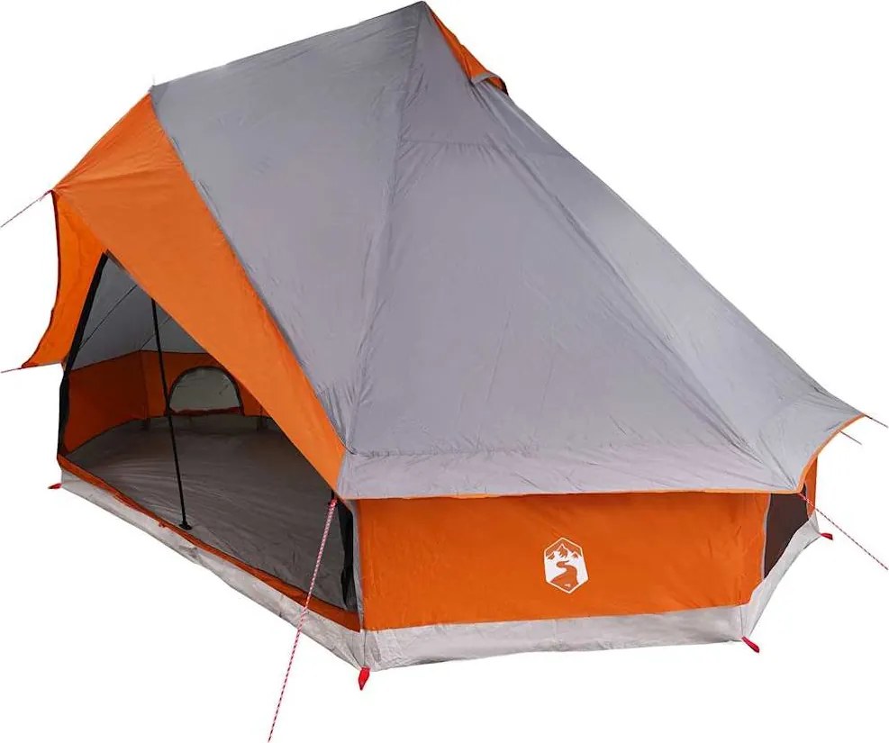vidaXL Cort Tipi Gri și Portocalie 400 x 346 x 250 cm tafta