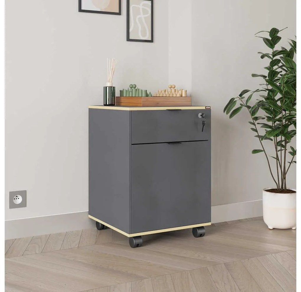 Container birou Rosalind (antracit + stejar) . 1109356