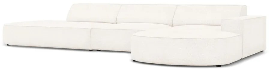 Colțar bej cu tapițerie bouclé (pe partea dreaptă) Jodie – Micadoni Home