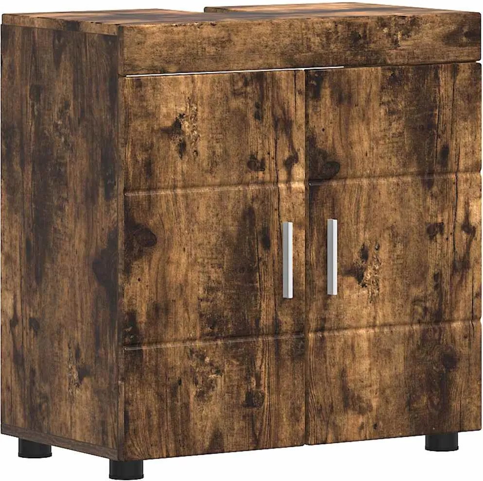 vidaXL Set dulap baie TULUM Stejar fumuriu 60 x 34 x 63 cm