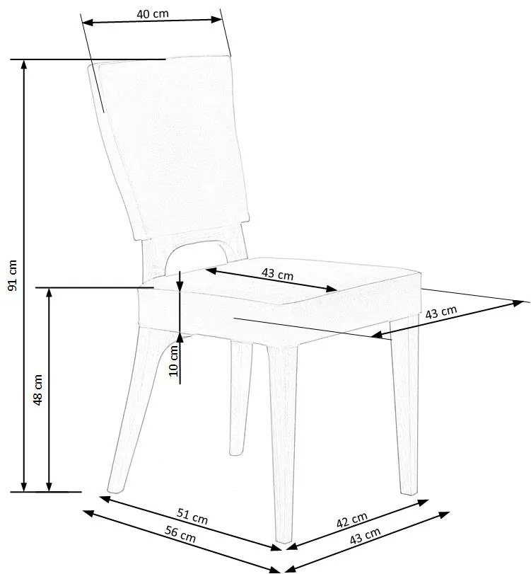 Scaun tapitat Wenanty Gri / Stejar Miere - h91 cm