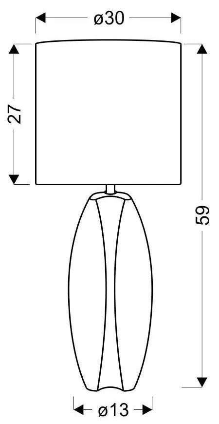 Veioză albă-verde cu abajur textil (înălțime 59 cm) Palma – Candellux Lighting