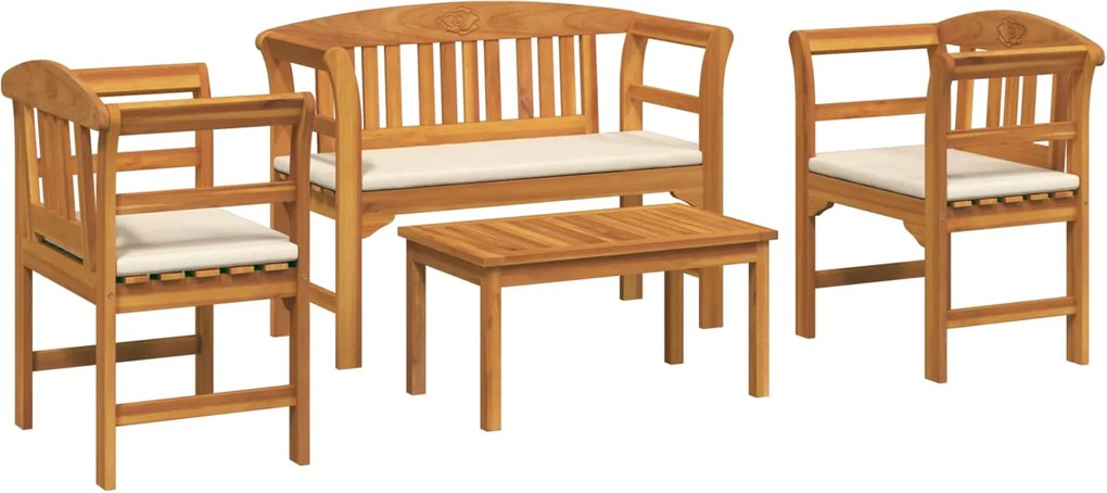 vidaXL Set de lounge cu trandafir de grădină cu pernă 4 pcs