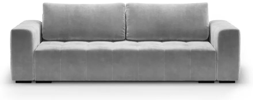 Canapea extensibila din catifea Milo Casa Luca, gri deschis