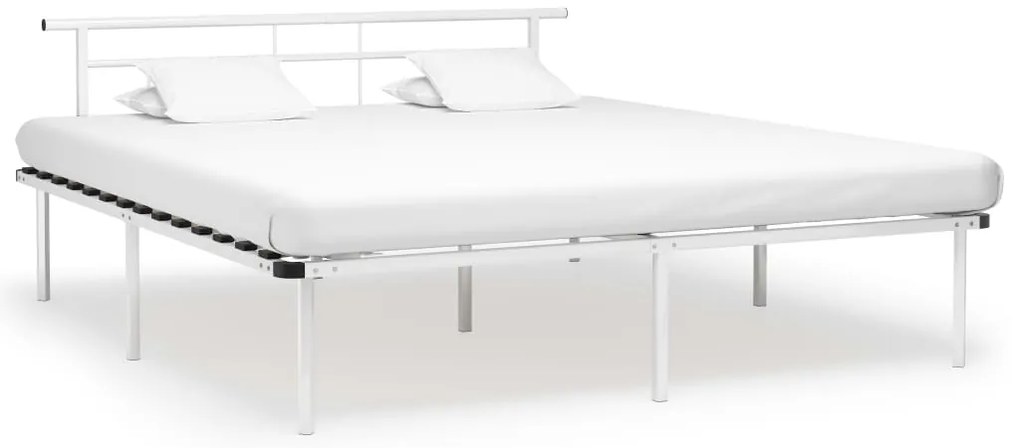 vidaXL Cadru de pat, alb, 180 x 200 cm, metal