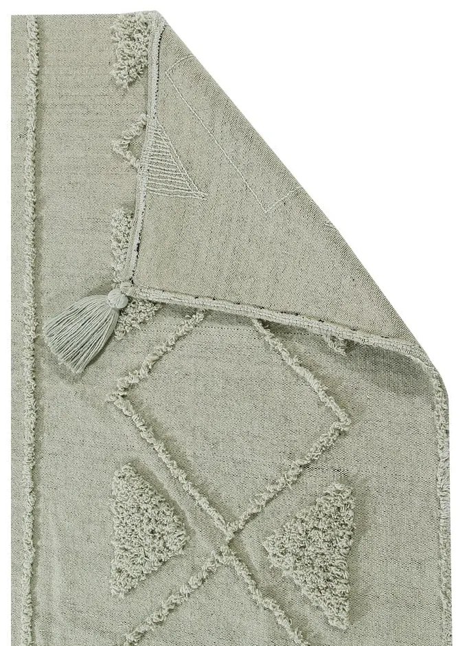 Covor verde deschis lavabil/țesut manual din bumbac 170x240 cm Tribu Olive – Lorena Canals