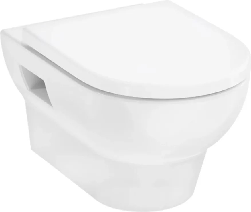 Set vas WC suspendat Hansgrohe GladeLake S AquaChannel Flush cu capac softclose alb lucios