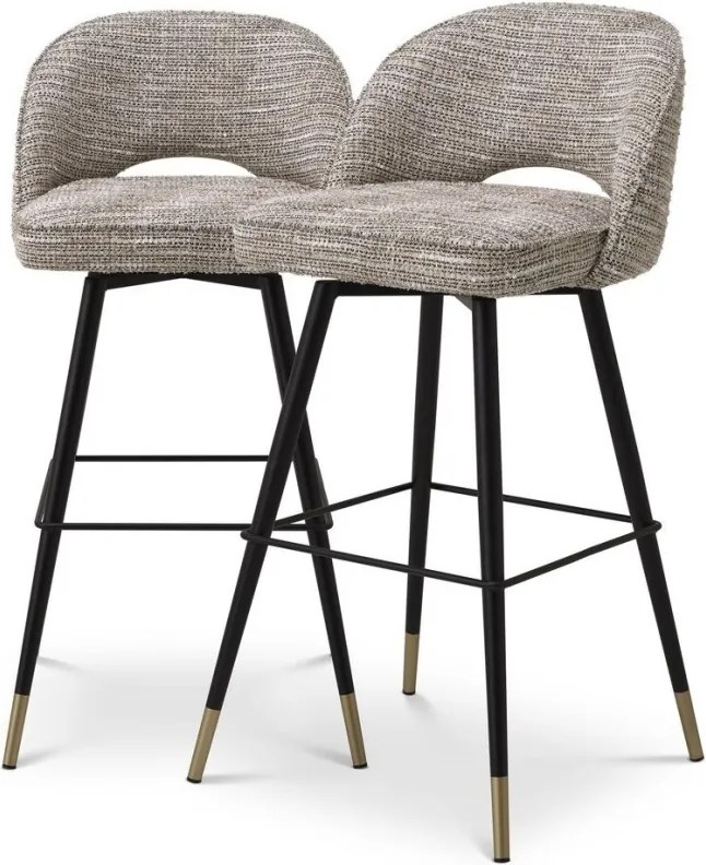 Set de 2 scaune de bar design modern LUX Cliff, bej mademoiselle 115283 HZ