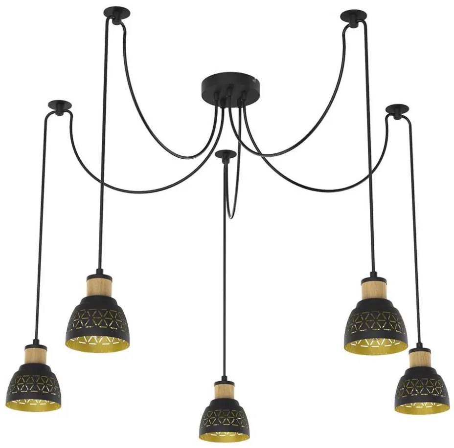 Lustră pe cablu Prezent 27525 MESCALA 5xE14/40W/230V negru păianjen