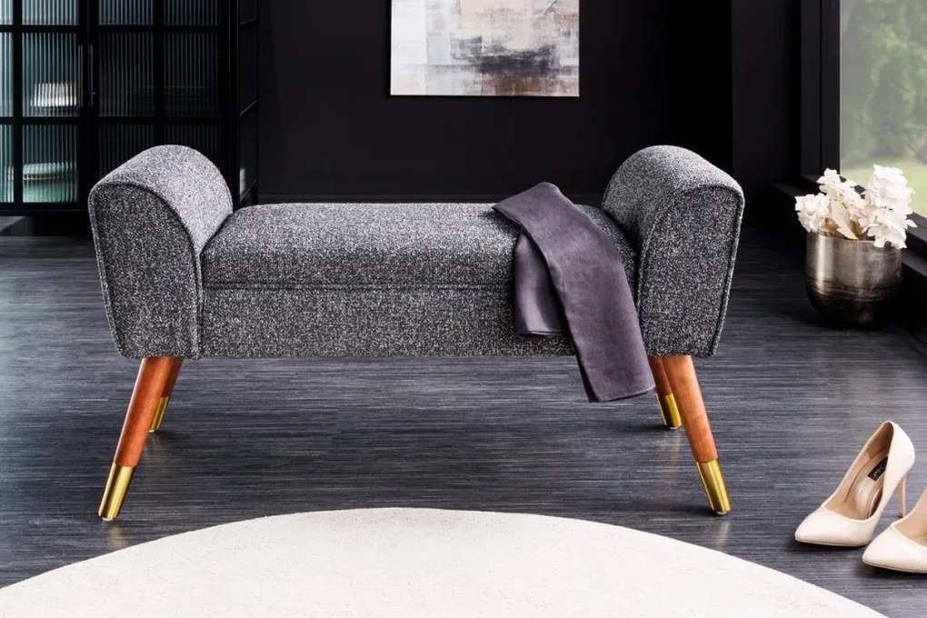 Bancheta eleganta, Tapitata Tesatura Bouce, Antracit, Scarlett 90cm