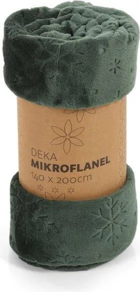 Pătură micropluș FULGI, verde 140 x 200 cm