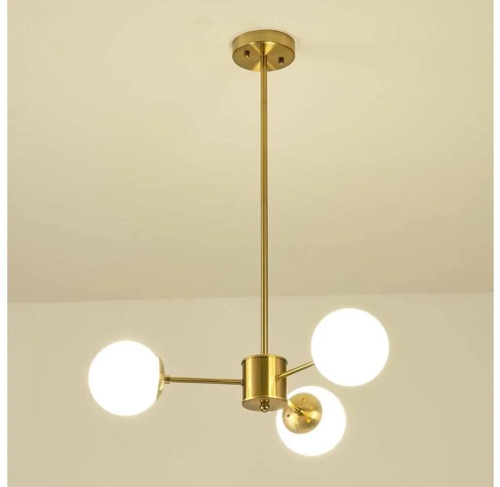 Lustră pe tijă 3xE27/40W/230V alamă