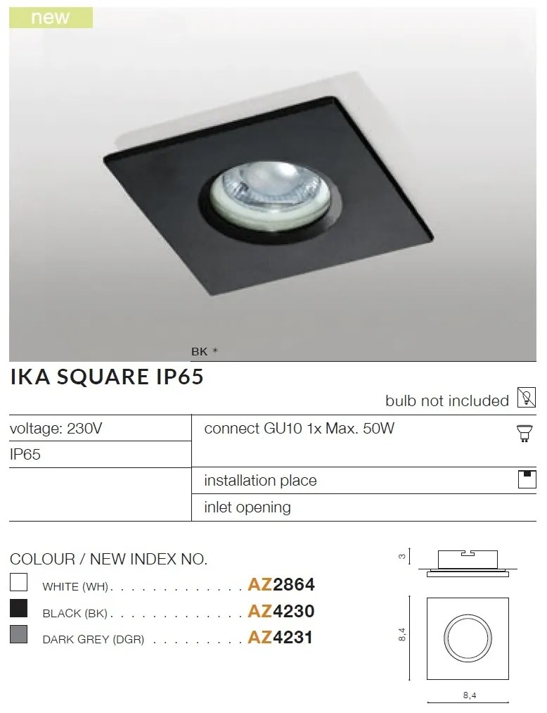 Spot de exterior incastrabil IP65 IKA SQUARE gri inchis