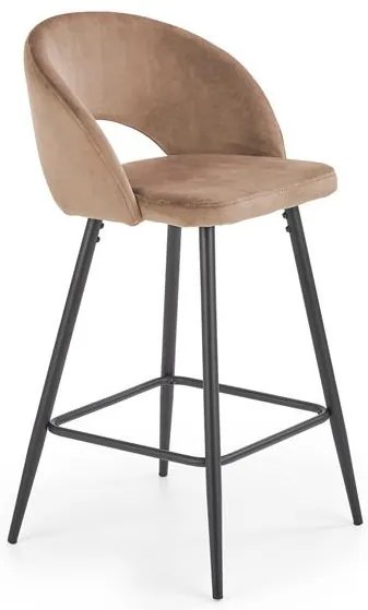 Scaun de bar H96 velvet bej