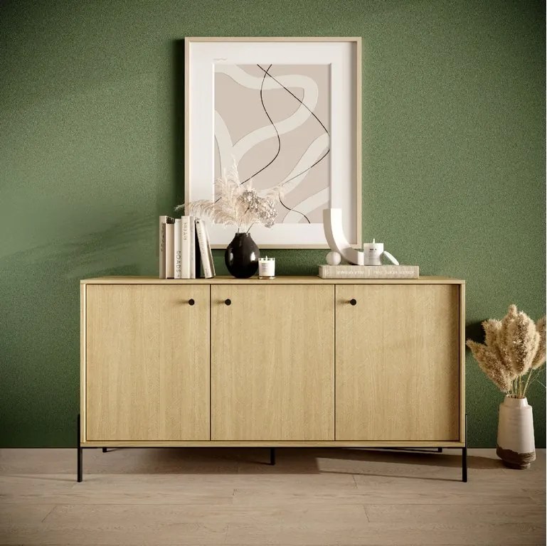 Comodă cu decor stejar SCANDI 153 3D