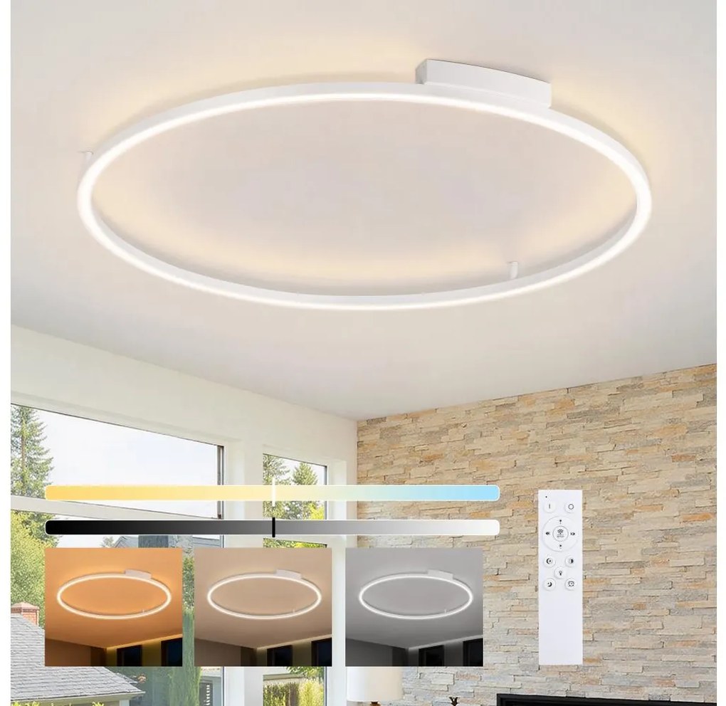 Brilagi - Lampă LED dimabilă PORTOFINO LED/85W/230V Ø 120 cm albă + telecomandă