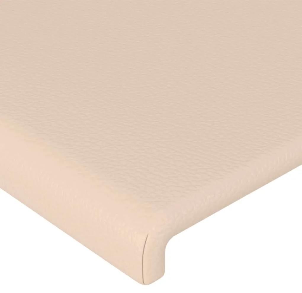 Cadru de pat cu tablie, cappuccino, 90x190 cm, piele ecologica Cappuccino, 90 x 190 cm, Design simplu