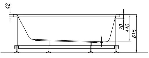 Cada dreptunghiulara Kolpasan, Tamia, 170 x 75 cm, acril