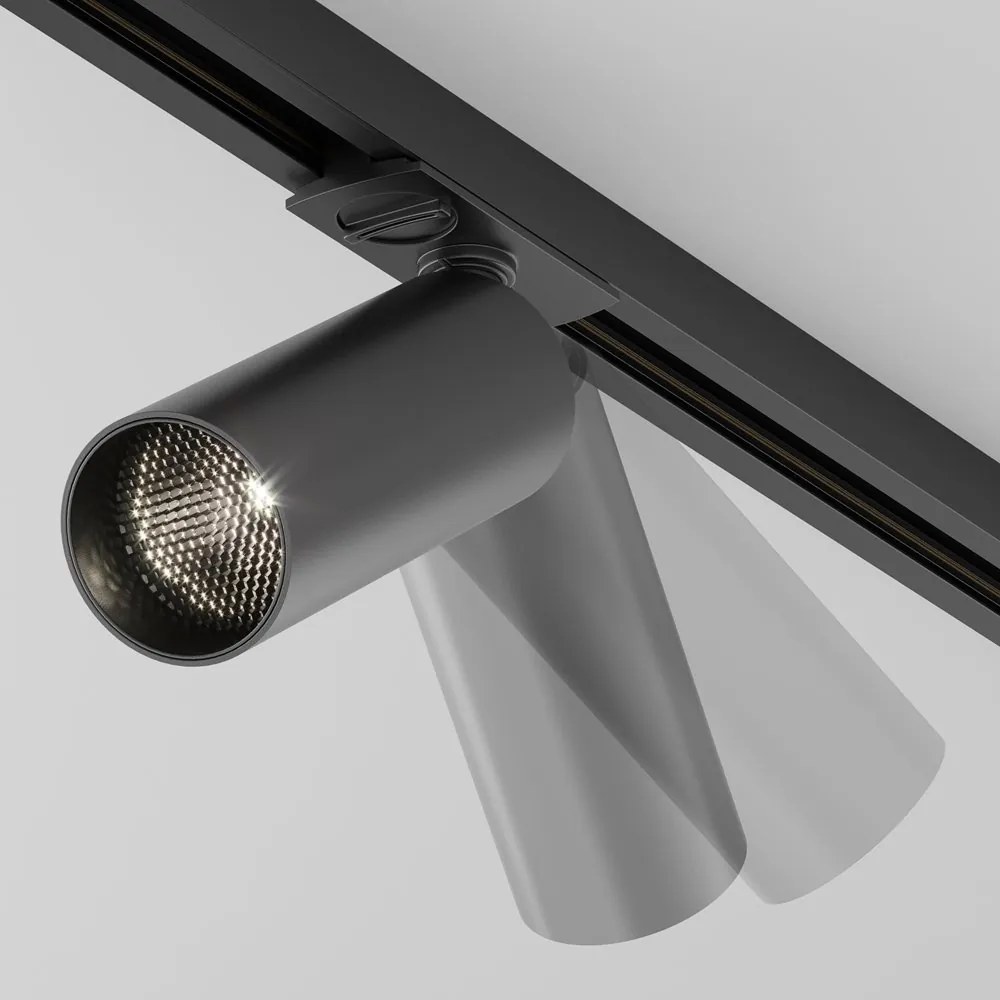 Spot LED accesoriu pentru sinele monofazate Unity, Focus LED negru 4000K