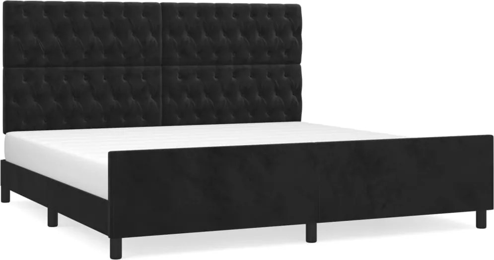 vidaXL Cadru de pat fără saltea, negru, 200x200 cm, catifea