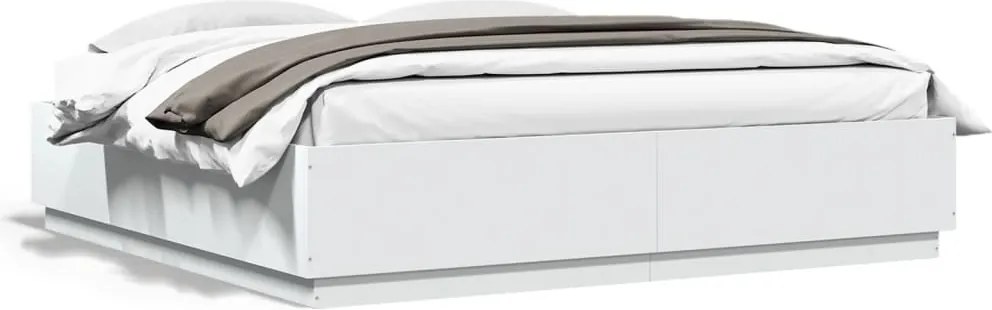 vidaXL Cadru de pat alb 180x200 cm din lemn prelucrat