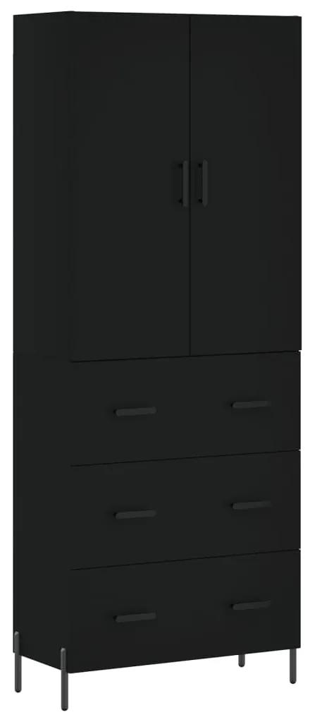 3195852 vidaXL Dulap înalt, negru, 69,5x34x180 cm, lemn compozit